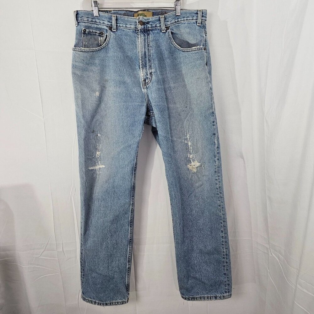 READ Old Navy Jeans Mens Tag 36x32 Act 36x30 Straight Leg Distressed Denim Y2K